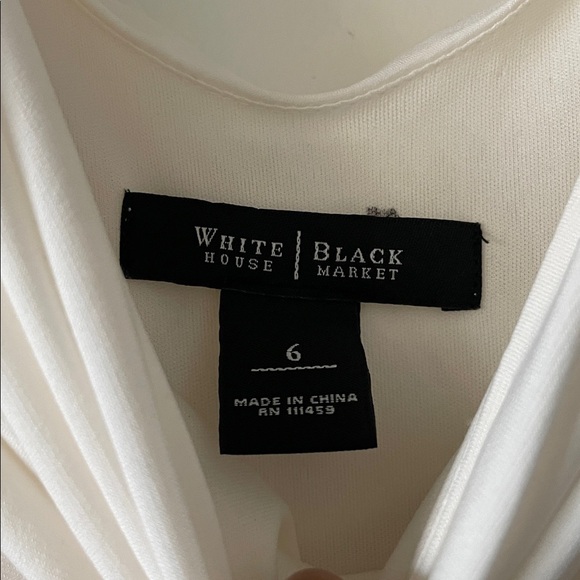 WHITE HOUSE BLACK MARKET cream cowl neck draped dress 6 - Picture 6 of 6